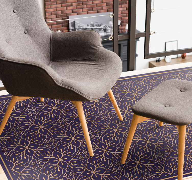 Elegant Floral Concept vinyl rug flowers - TenStickers