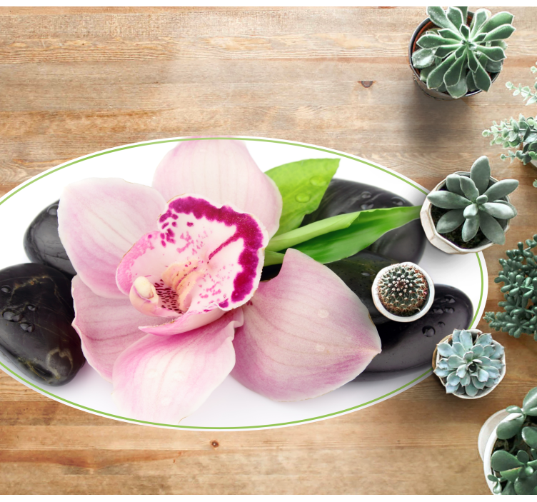 Elegant Orchid Arrangement vinyl rug flowers - TenStickers