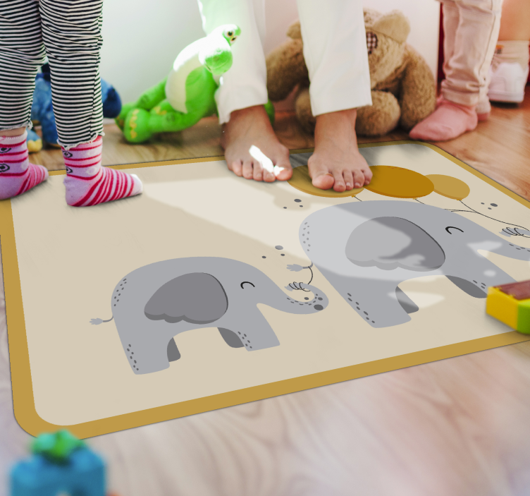 Elephant Companions nursery vinyl rug - TenStickers