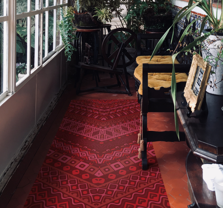 Ethnical warm tones ethnic vinyl rug - TenStickers