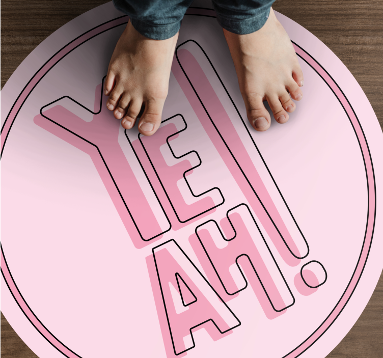 Expressive Text Motif custom vinyl rug - TenStickers