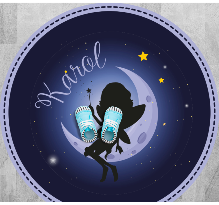 Fairy moonlight with name vinyl rug - TenStickers