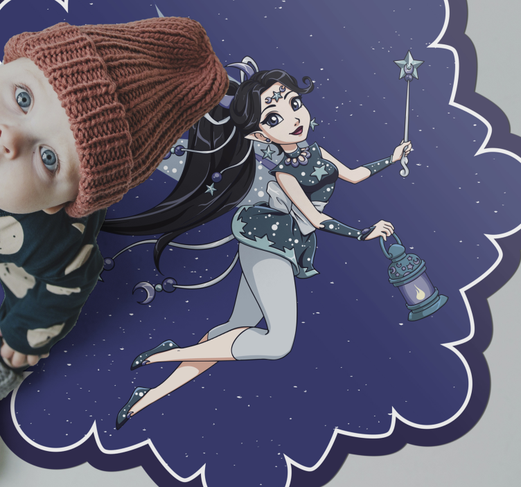 Fairy Night Sky kids vinyl rug - TenStickers