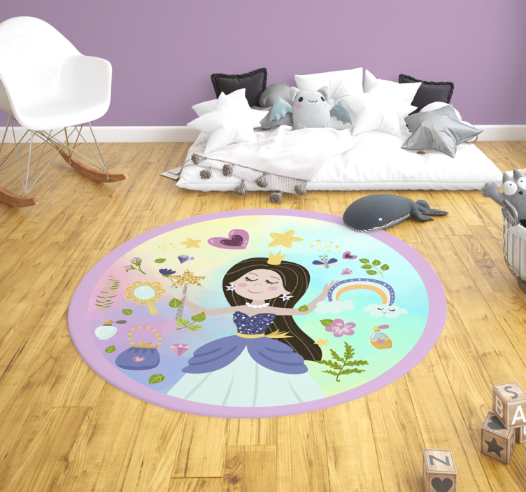 Fairytale Princess kids vinyl rug - TenStickers