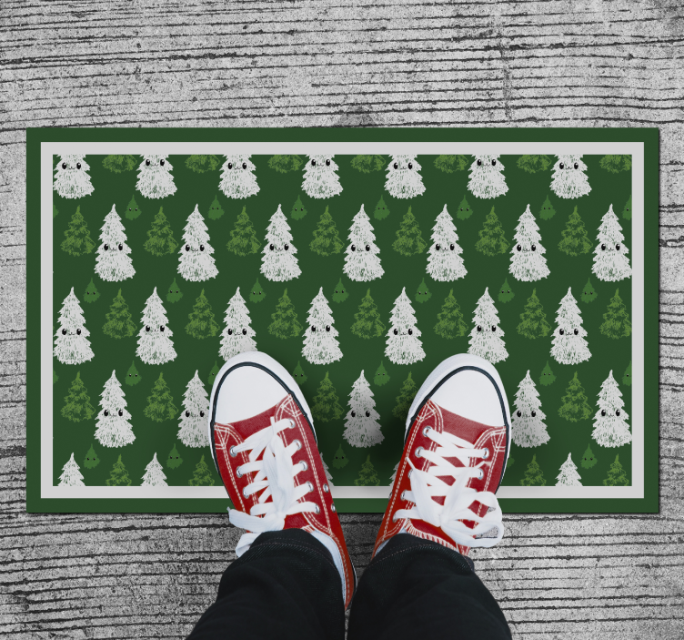 Festive Fir Motif christmas vinyl rug - TenStickers