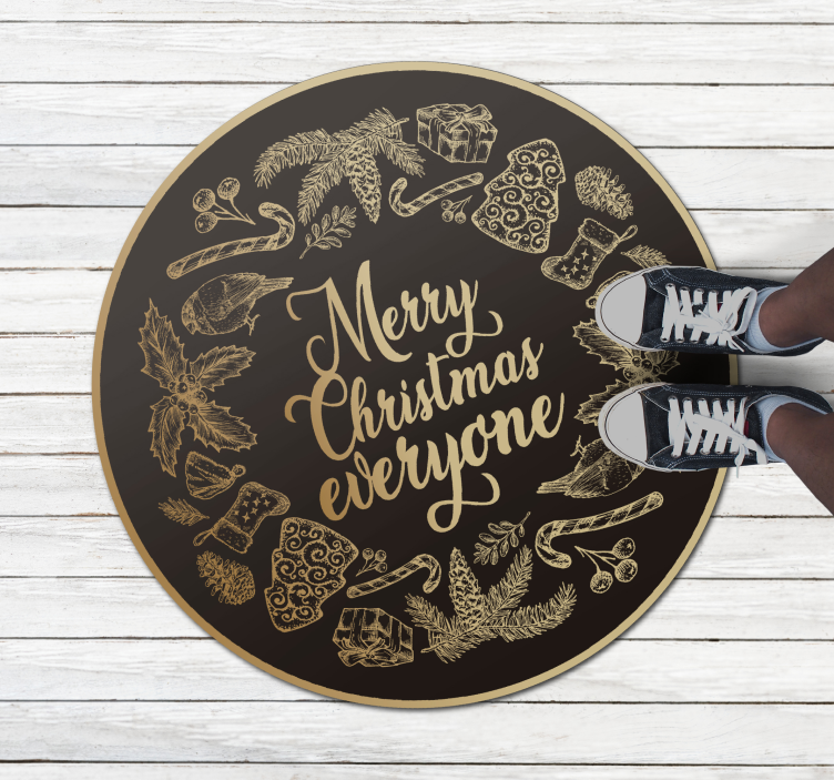 Festive Holiday Greeting christmas vinyl rug - TenStickers