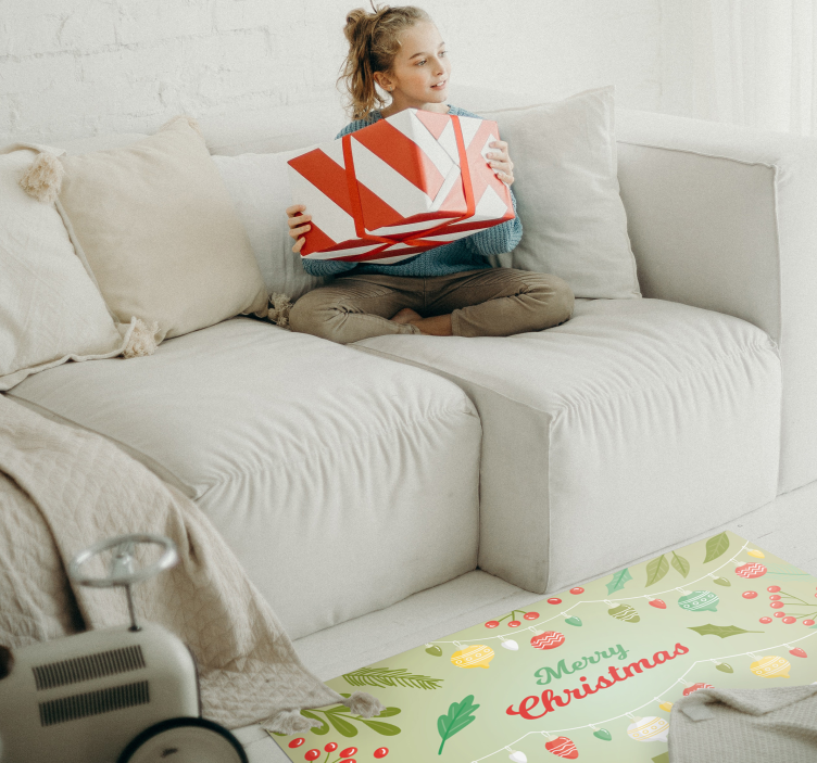 Festive Seasonal Greetings christmas vinyl rug - TenStickers