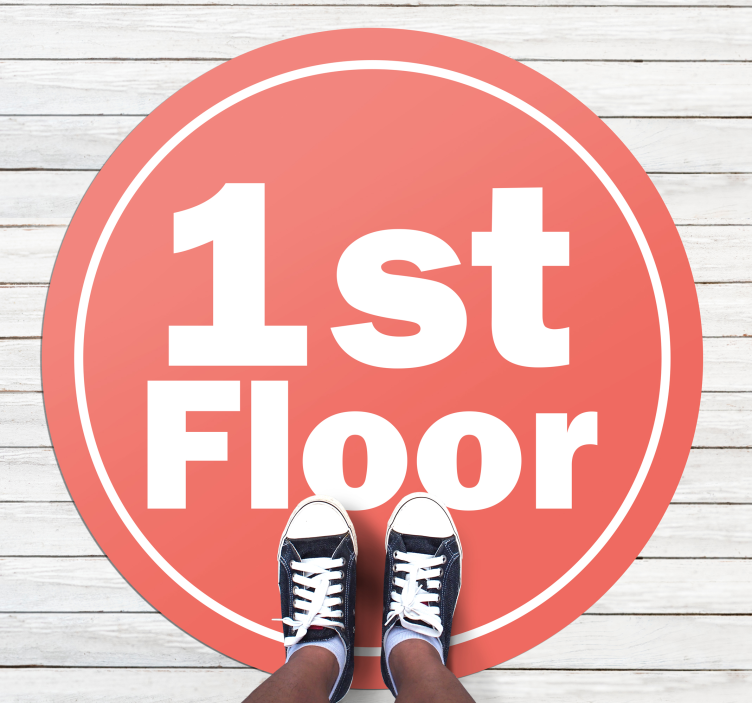First Floor Sign custom vinyl rug - TenStickers