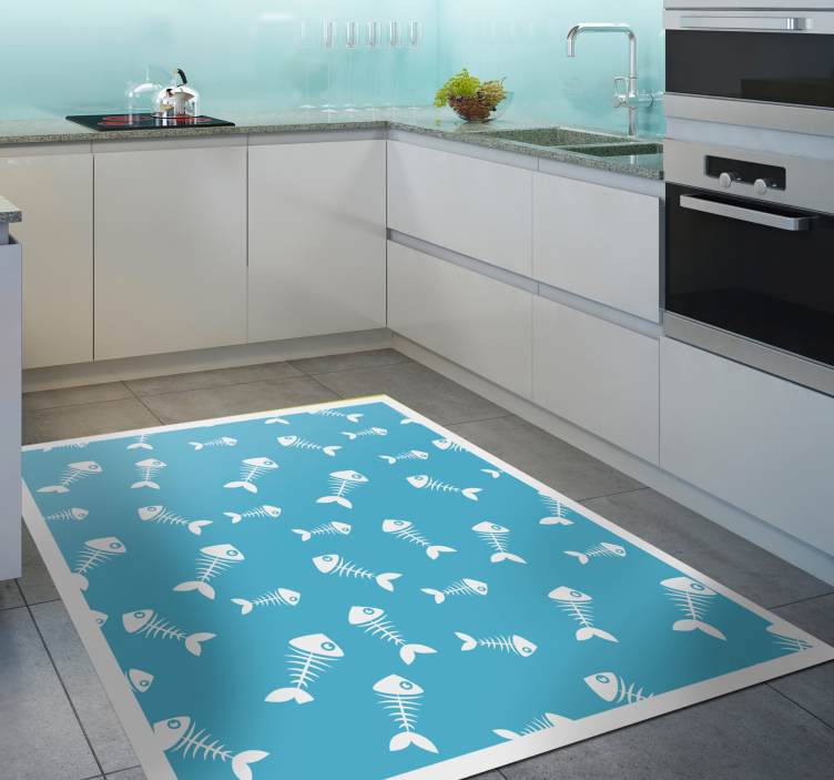 Weighing skeleton kitchen vinyl rug - TenStickers