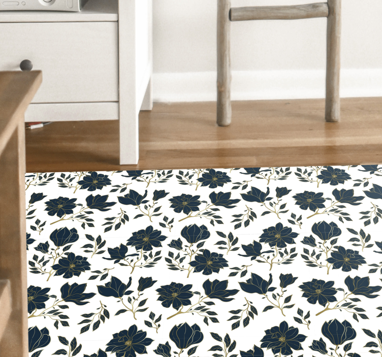 Floral beauty design vinyl rug flowers - TenStickers