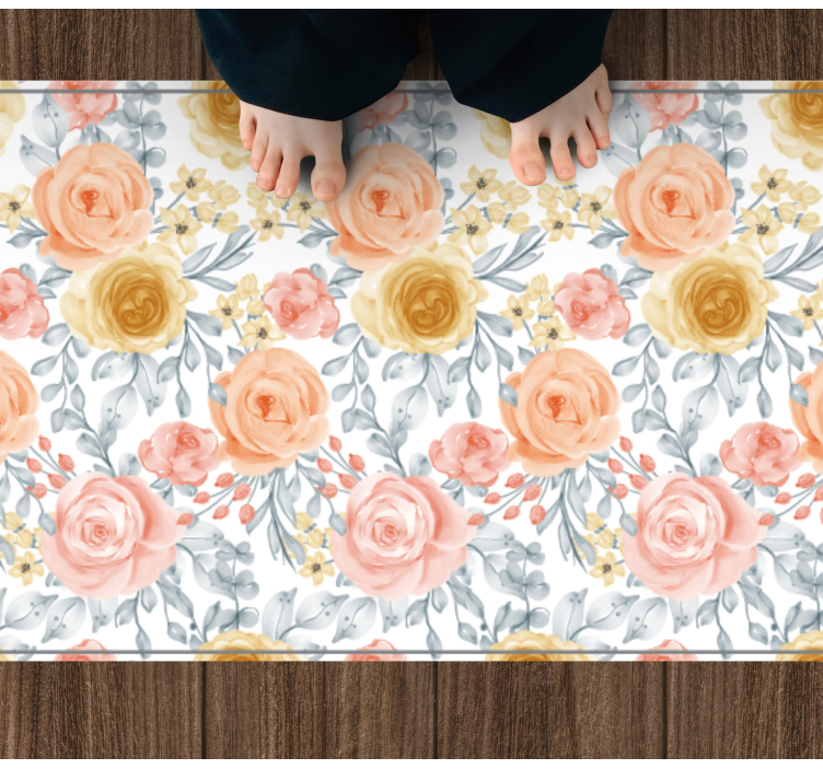 Blossom Emblem entrance hall vinyl rug - TenStickers