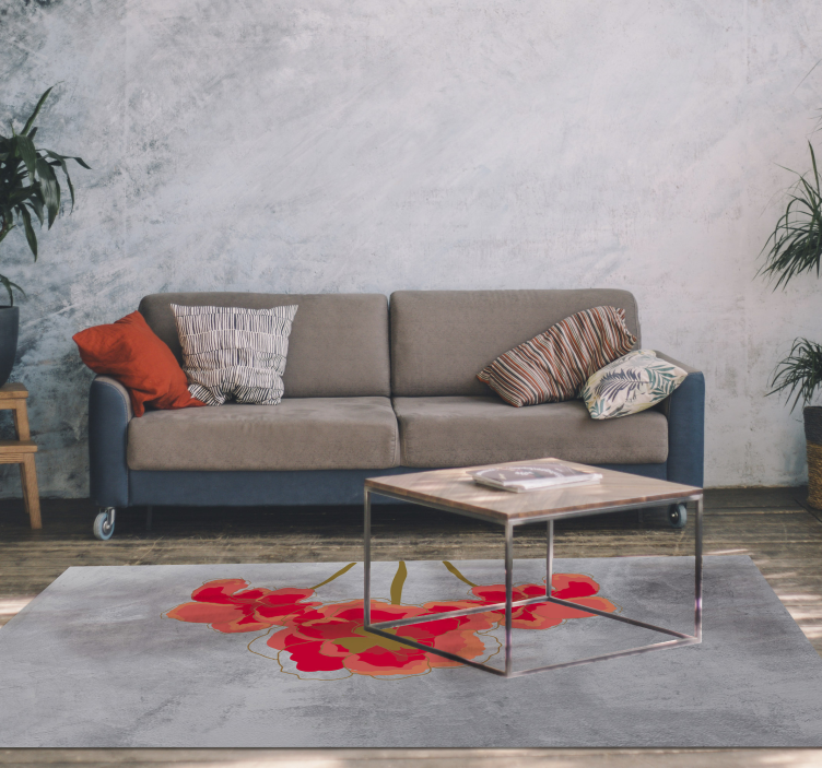 Floral Blossom Trio vinyl rug flowers - TenStickers