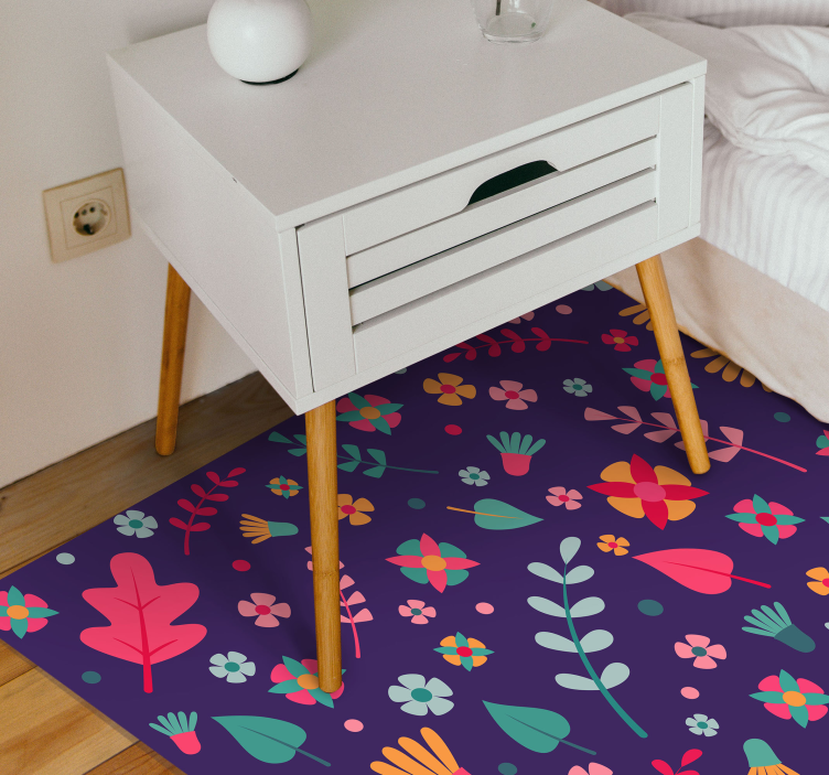 Floral Color Burst vinyl rug flowers - TenStickers