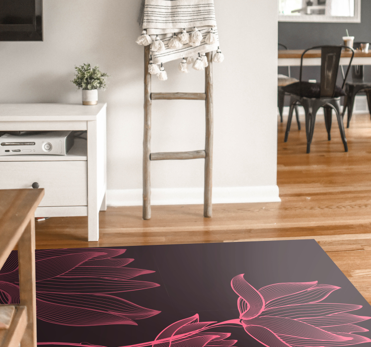 Floral Contrast vinyl rug flowers - TenStickers
