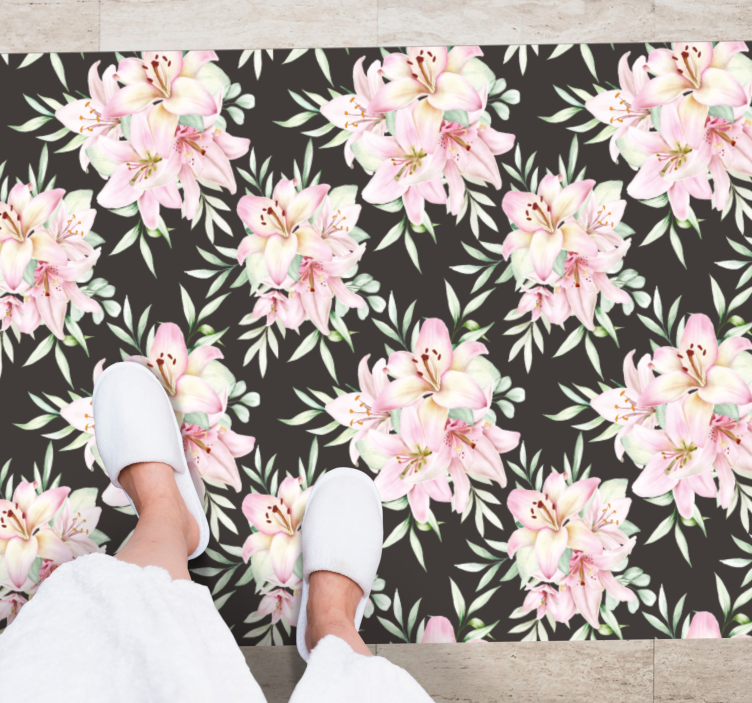 Floral Delicacy vinyl rug flowers - TenStickers