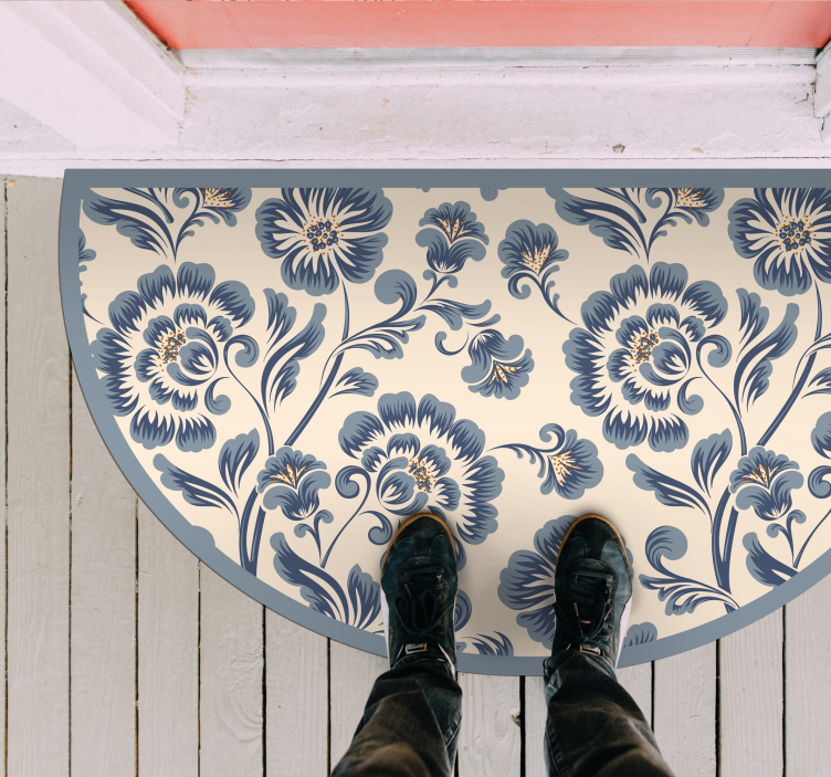 Floral Entrance Enhancer vinyl rug flowers - TenStickers