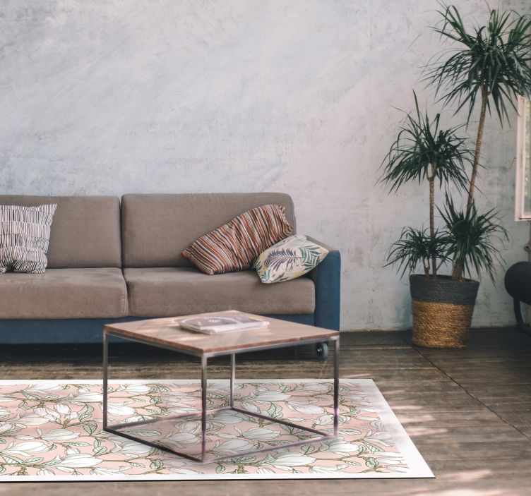 Floral Illustration vinyl rug flowers - TenStickers