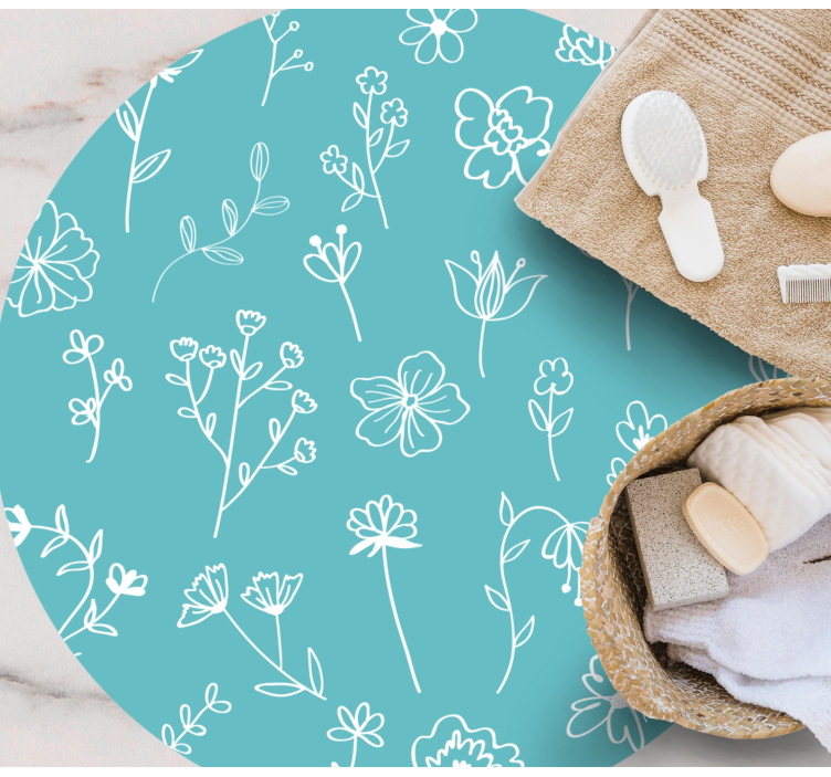 Elegant illustrations vinyl rug flowers - TenStickers