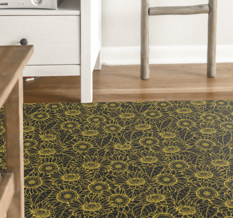 Floral Intricacy vinyl rug flowers - TenStickers