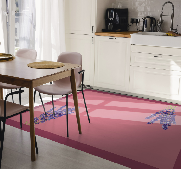 Floral Lavender Accents vinyl rug flowers - TenStickers