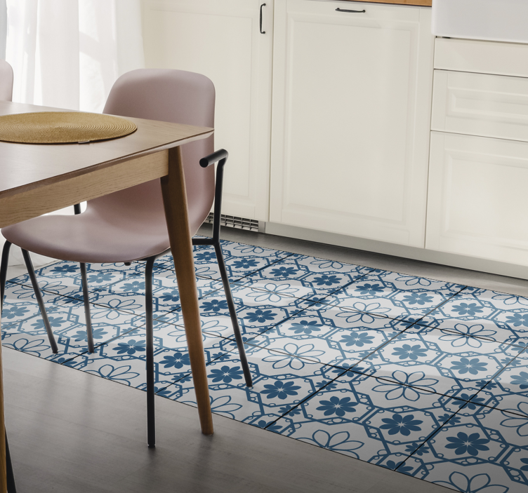 Botanical Mosaic Tile tile vinyl rug - TenStickers