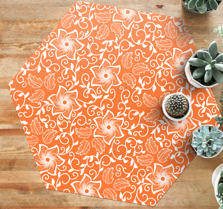 Floral Ornament vinyl rug flowers - TenStickers