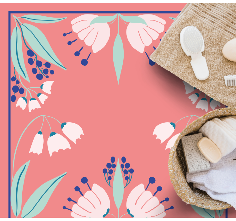 Pattern palette vinyl rug flowers - TenStickers