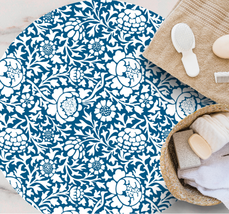 Floral Pattern Style vinyl rug flowers - TenStickers