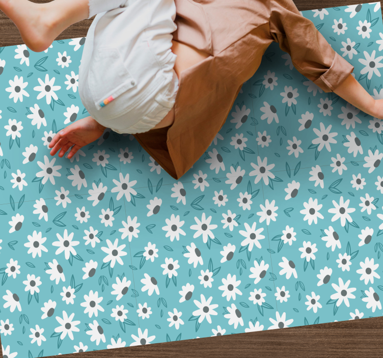 Floral Patterned Decor vinyl rug flowers - TenStickers