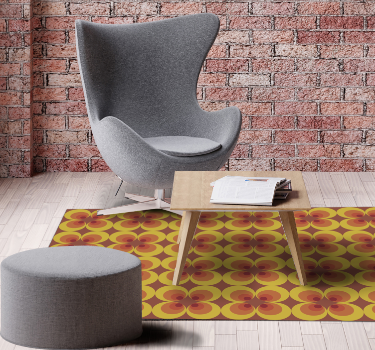 Floral Shapes tile vinyl rug - TenStickers