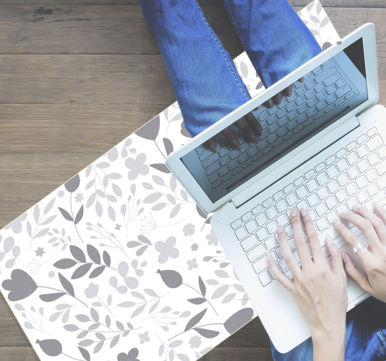 Floral Silhouette vinyl rug flowers - TenStickers