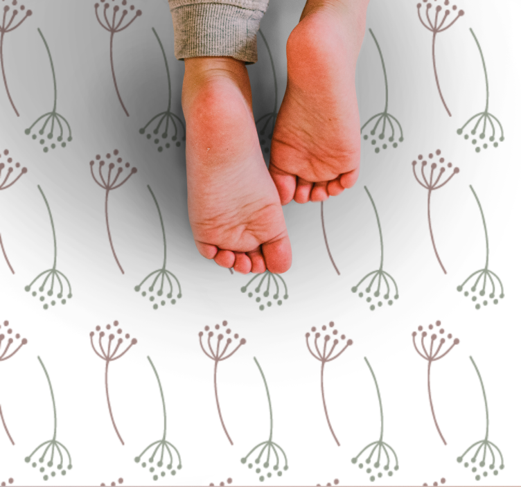 Floral Stem Pattern vinyl rug flowers - TenStickers