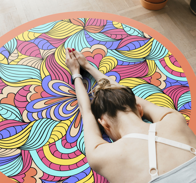 Floral Whirlpool vinyl rug flowers - TenStickers