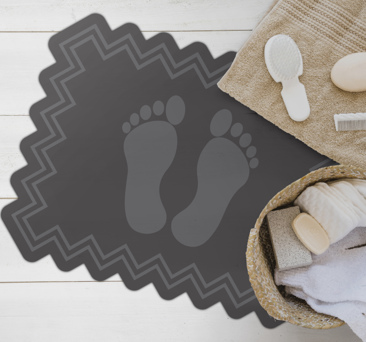 Footprint Bathmat vinyl rug bathroom - TenStickers