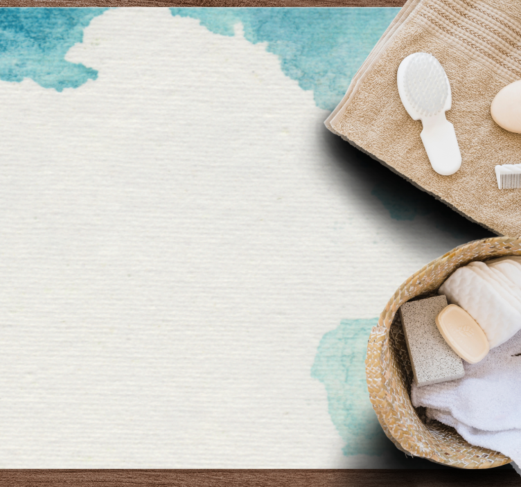 Gentle aqua effect vinyl rug bathroom - TenStickers