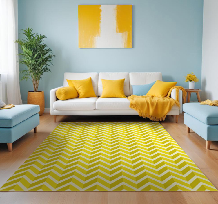 Geometric arrow design yellow vinyl rug - TenStickers