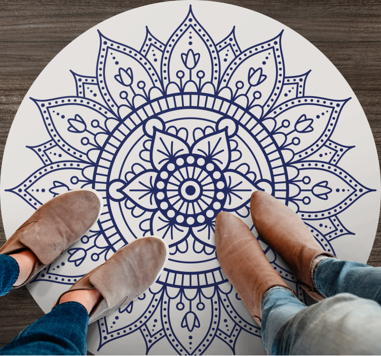 Circular Mandala Floor Decor living room vinyl rug - TenStickers