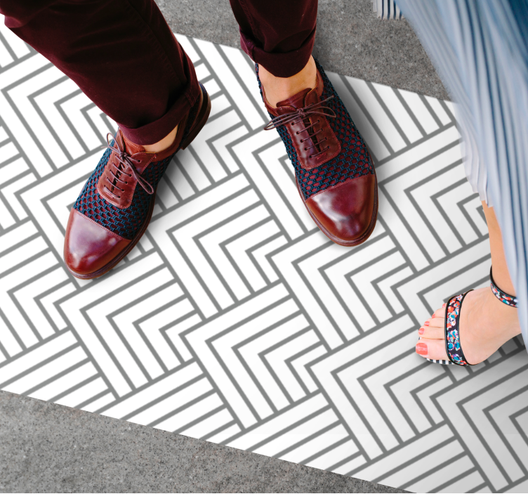  Labyrinth geometric vinyl rug - TenStickers