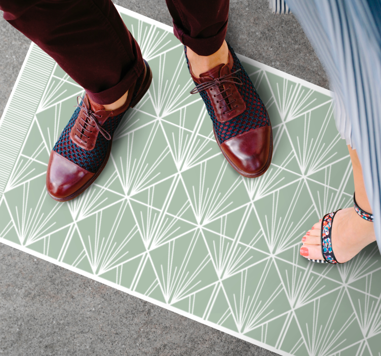 Geometric Leaf Concept tile vinyl rug - TenStickers