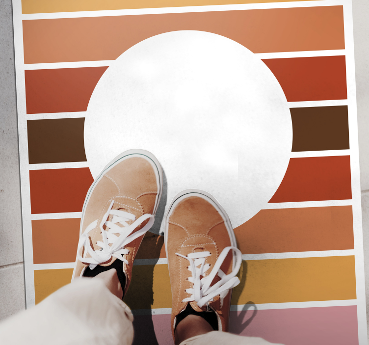 Geometric Stripes Design striped vinyl rug - TenStickers