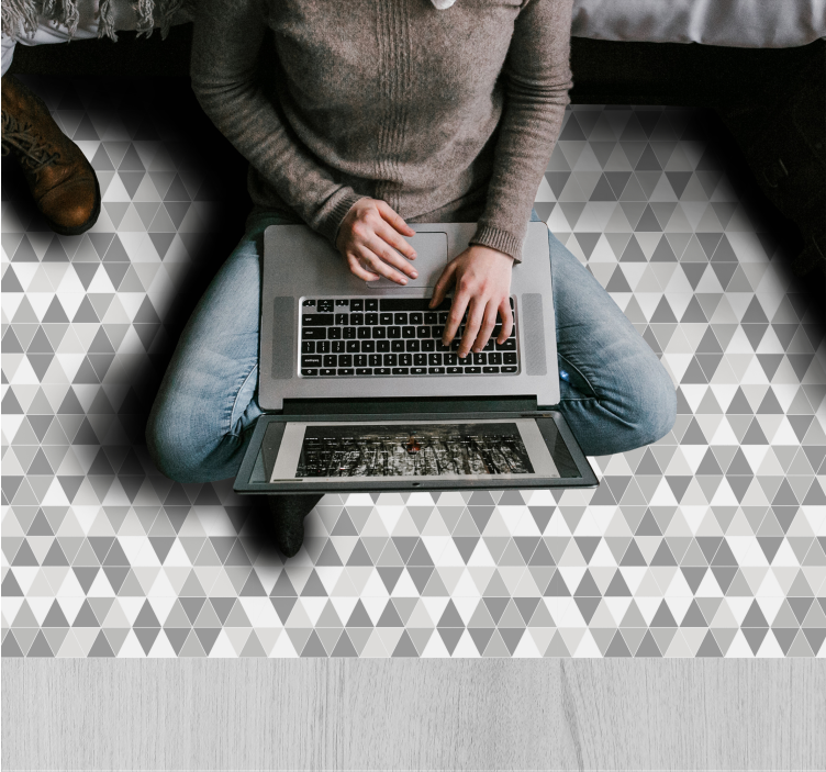 Geometric triangular pattern geometric vinyl rug - TenStickers