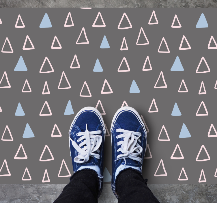 Geometric vinyl rug in triangles - TenStickers