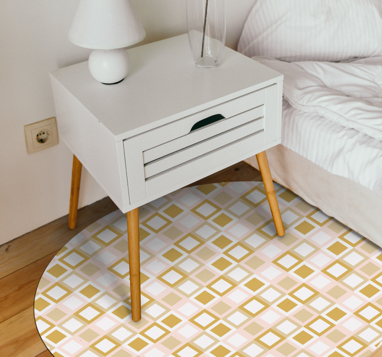 Gold Diamond Vinyl rug for home office - TenStickers