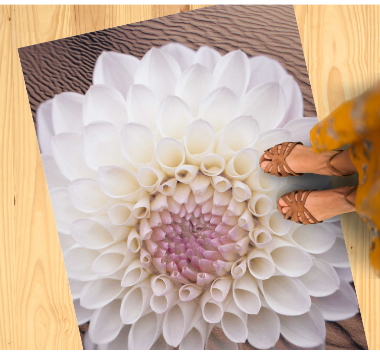 Graceful Bloom Composition vinyl rug flowers - TenStickers