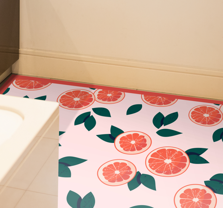 Grapefruit pattern kitchen floor tiles - TenStickers