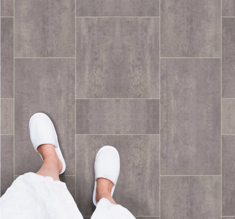 Gray stone square tile carpet - TenStickers