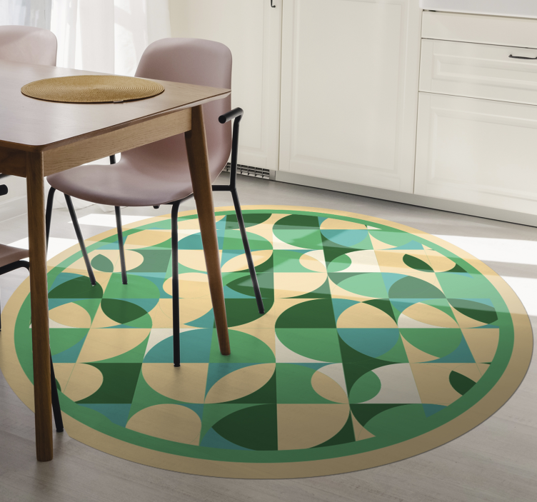 Green design circular  modern rug - TenStickers