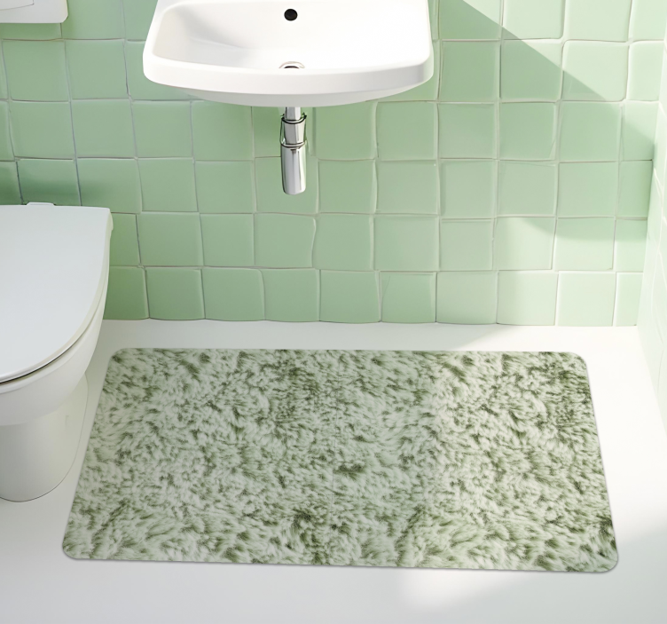 Green fabric imitation vinyl rug bathroom - TenStickers