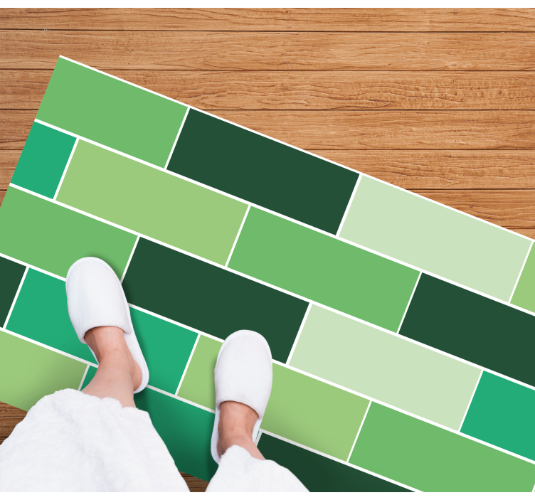 Green tones tile vinyl carpet - TenStickers