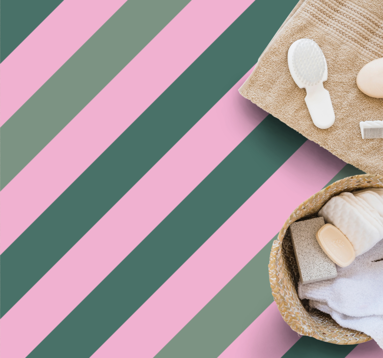 Grey and pink stripes striped vinyl rug - TenStickers